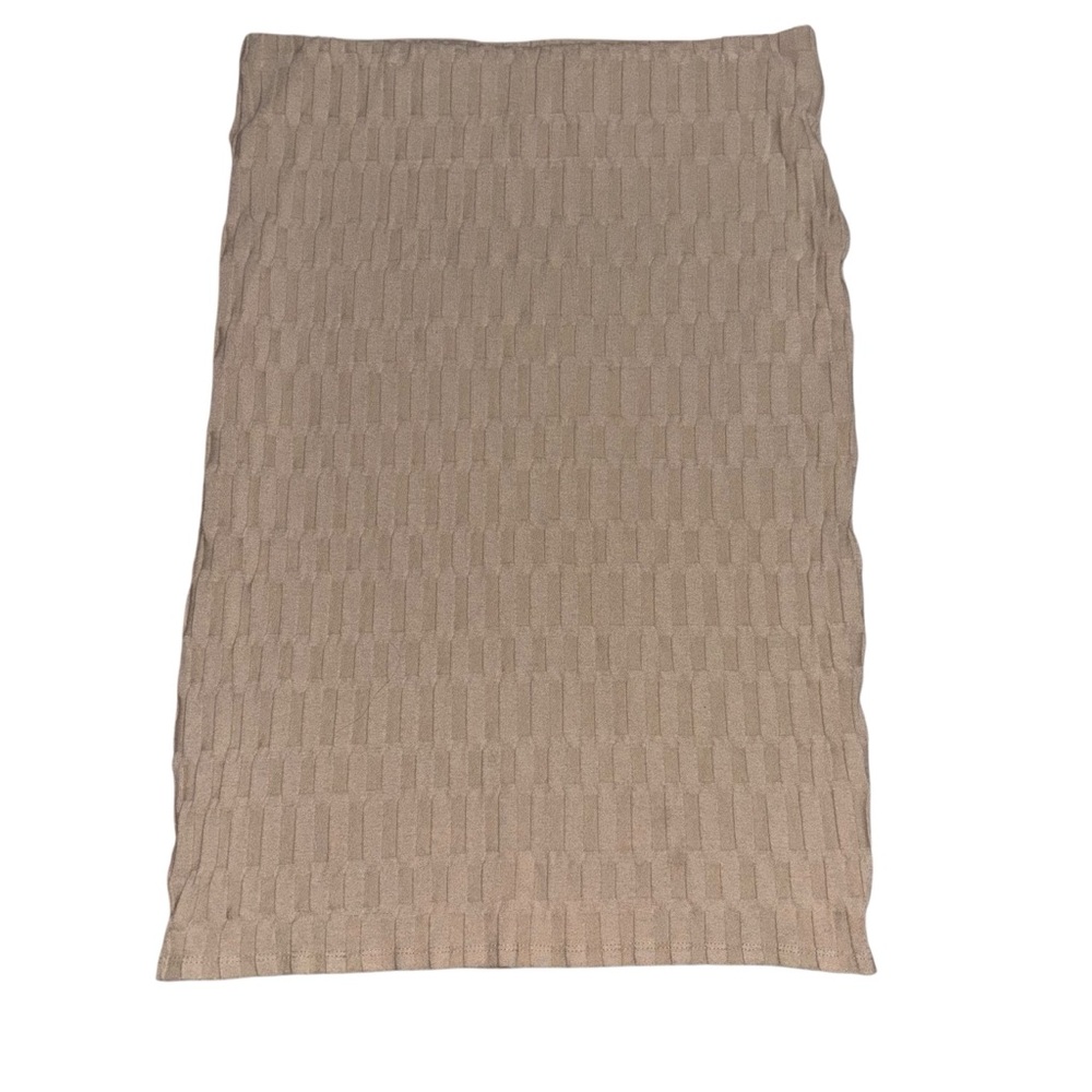 Zara Beige Textured Pencil Skirt - Picture 2 of 5